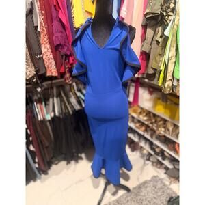 Quiz peplum, bottom dress with cut out sleeves and peplum collar size 6